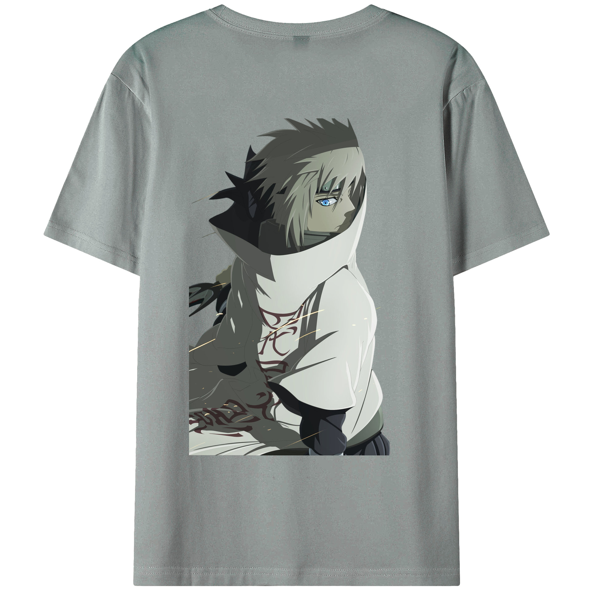（画像用） NARUTO -ナルト- 波風 ミナト Namikaze Minato 綿100％ メンズ半袖Tシャツ（バックプリント） 通気性